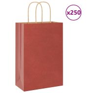 Хартиени торбички 250 бр с дръжки червени 21x11x31 см