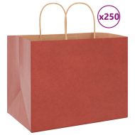 Хартиени торбички 250 бр с дръжки червени 32x22x24 см