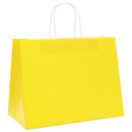 Хартиени торбички 250 бр с дръжки жълти 32x17x25 см