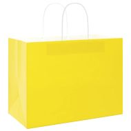 Хартиени торбички 250 бр с дръжки жълти 32x17x25 см