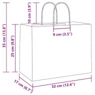 Хартиени торбички 250 бр с дръжки жълти 32x17x25 см