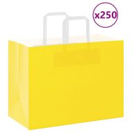 Хартиени торбички 250 бр с дръжки жълти 32x17x25 см