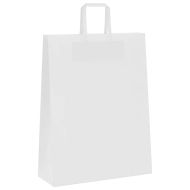 Хартиени торбички 250 бр с дръжки бели 32x12x42 см
