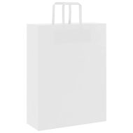 Хартиени торбички 250 бр с дръжки бели 32x12x42 см