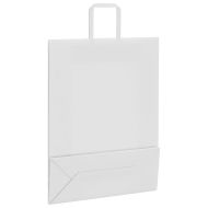 Хартиени торбички 250 бр с дръжки бели 32x12x42 см