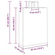 Хартиени торбички 250 бр с дръжки бели 32x12x42 см
