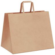 Хартиени торбички 250 бр с дръжки кафяви 32x22x24 см