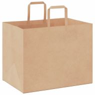 Хартиени торбички 250 бр с дръжки кафяви 32x22x24 см