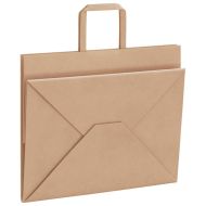 Хартиени торбички 250 бр с дръжки кафяви 32x22x24 см