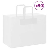 Хартиени торбички 50 бр с дръжки бели 32x22x28 см