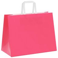 Хартиени торбички 250 бр с дръжки розови 32x17x25 см
