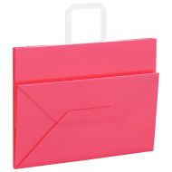 Хартиени торбички 250 бр с дръжки розови 32x17x25 см