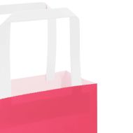 Хартиени торбички 250 бр с дръжки розови 32x17x25 см
