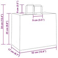 Хартиени торбички 250 бр с дръжки розови 32x17x25 см