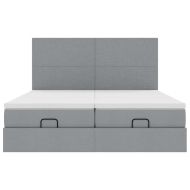 Османска легло с матраци, светлосиво, 180x200 см, плат