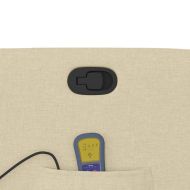 Изправящ масажен реклайнер стол, кремав, текстил