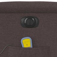 Електрически масажен наклоняем стол, тъмнокафяв, текстил