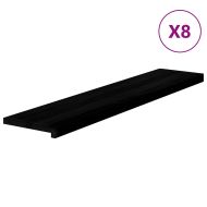 Стълбищни стъпала, 8 бр, тъмнокафяви, 120x25x2 см, дъб масив