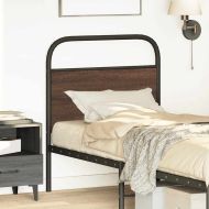 Резервна табла за легло, кафяв дъб, 75 см, стомана и инженерно дърво