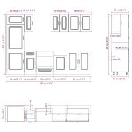 Комплект кухненски шкафове от 8 части "Kalmar" с висок гланц, бяло инженерно дърво