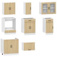Комплект кухненски шкафове с 8 части "Lucca", дъб сонома, инженерно дърво