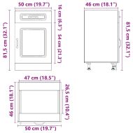 Кухненски шкаф, "Kalmar", бетонно сив, инженерно дърво