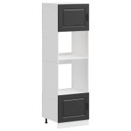 Шкафове за фурна, 2 бр. "Kalmar", черни, инженерно дърво