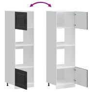 Шкафове за фурна, 2 бр. "Kalmar", черни, инженерно дърво