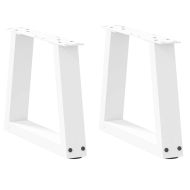 Крака за масичка за кафе, V-образни, 2 бр., бели, 40 x (30-31,3) см, стомана