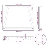 Крака за масичка за кафе, V-образни, 2 бр., бели, 40 x (30-31,3) см, стомана