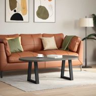 Крака за масичка за кафе, V-образни, 2 бр., черни, 38 x (42-43,3) см, стомана