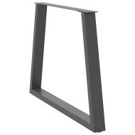 Крака за трапезна маса, V-образни, 2 бр., антрацит, 90x(72-73,3) см, стомана