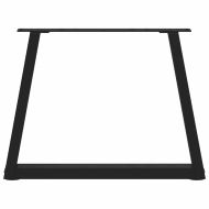 Крака за масичка за кафе, V-образни, 2 бр., черни, 60 x (42-43,3) см, стомана