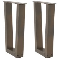 Крака за масичка за кафе, V-образна форма, 2 бр., естествена стомана, 28 x (42-43,3) см, стомана