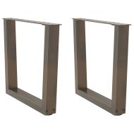 Крака за масичка за кафе, V-образни, 2 бр., естествена стомана, 60 x (42-43,3) см, стомана