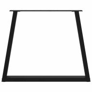 Крака за трапезна маса, V-образни, 3 бр., черни, 70 x (72-73,3) см, стомана