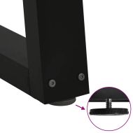 Крака за трапезна маса, V-образни, 3 бр., черни, 70 x (72-73,3) см, стомана