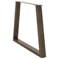 Крака за трапезна маса, V-образни, 3 бр., естествена стомана, 100 x (72-73,3) см, стомана