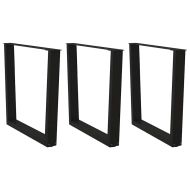 Крака за трапезна маса, V-образни, 3 бр., черни, 90 x (72-73,3) см, стомана