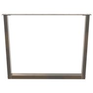 Крака за трапезна маса, V-образни, 3 бр., естествена стомана, 100 x (72-73,3) см, стомана