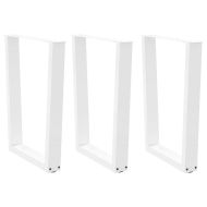 Крака за трапезна маса, V-образни, 3 бр., бели, 70x(72-73,3) см, стомана