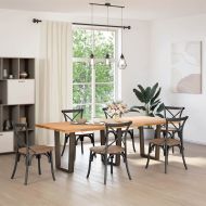 Крака за трапезна маса, V-образни, 3 бр., естествена стомана, 70 x (72-73,3) см, стомана