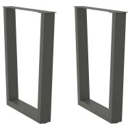 Крака за трапезна маса, V-образни, 2 бр., антрацит, 60x(72-73,3) см, стомана