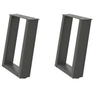 Крака за масичка за кафе, U-образни, 2 бр., антрацит, 28 x (42-43) см, стомана