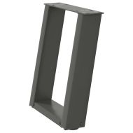 Крака за масичка за кафе, U-образни, 2 бр., антрацит, 28 x (42-43) см, стомана