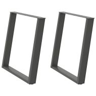 Крака за трапезна маса, U-образни, 2 бр., антрацит, 80x(72-73) см, стомана