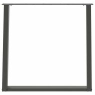 Крака за трапезна маса, U-образни, 2 бр., антрацит, 80x(72-73) см, стомана