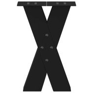 Крака за масичка за кафе, X-образни, 2 бр., черни, 38 x (42-43) см, стомана
