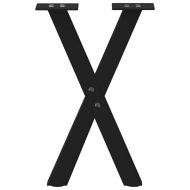 Крака за масичка за кафе, X-образни, 2 бр., черни, 28 x (42-43) см, стомана