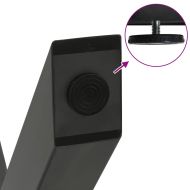 Крака за масичка за кафе, X-образни, 2 бр., антрацит, 70x(30-31) см, стомана